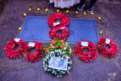 Wreaths placed in remembrance of First World War soldiers in Bournemouth